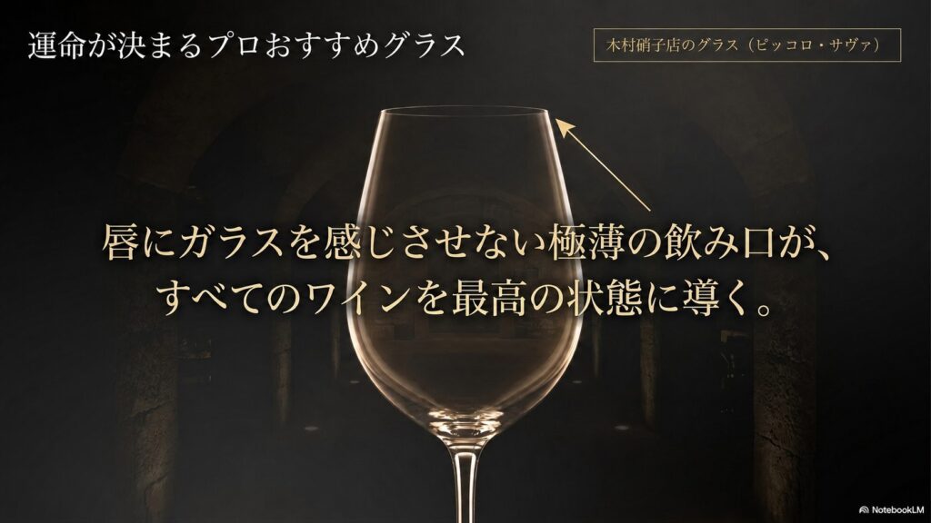 あらゆるワインを最高の状態に導く極薄の飲み口を持つ木村硝子店の万能グラス