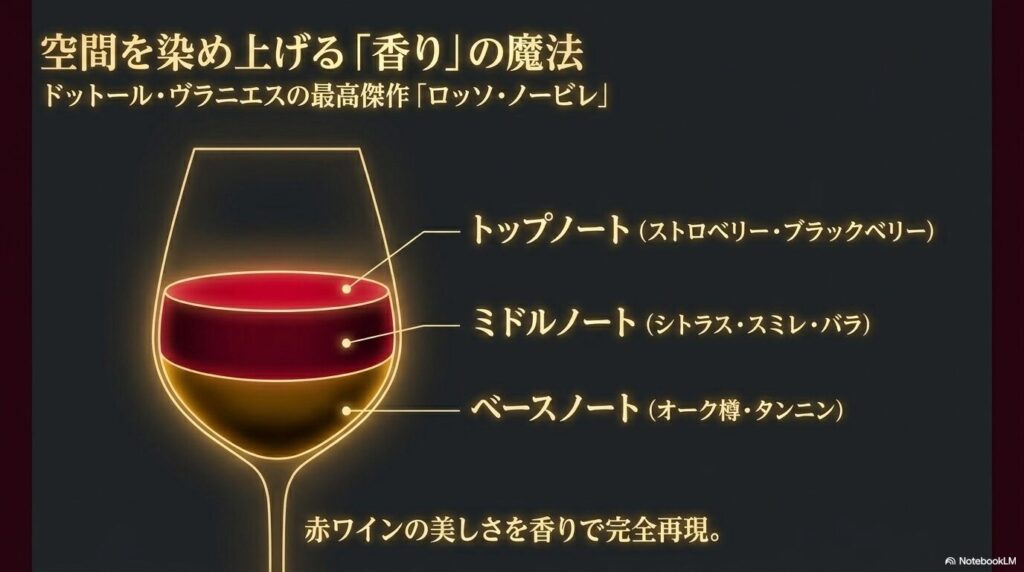 赤ワインの美しさを香りで完全再現したドットール・ヴラニエスのロッソ・ノービレ