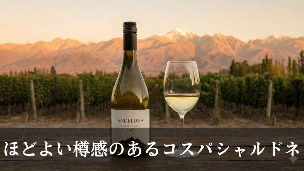 アンデルーナ・シャルドネ　夕日　畑