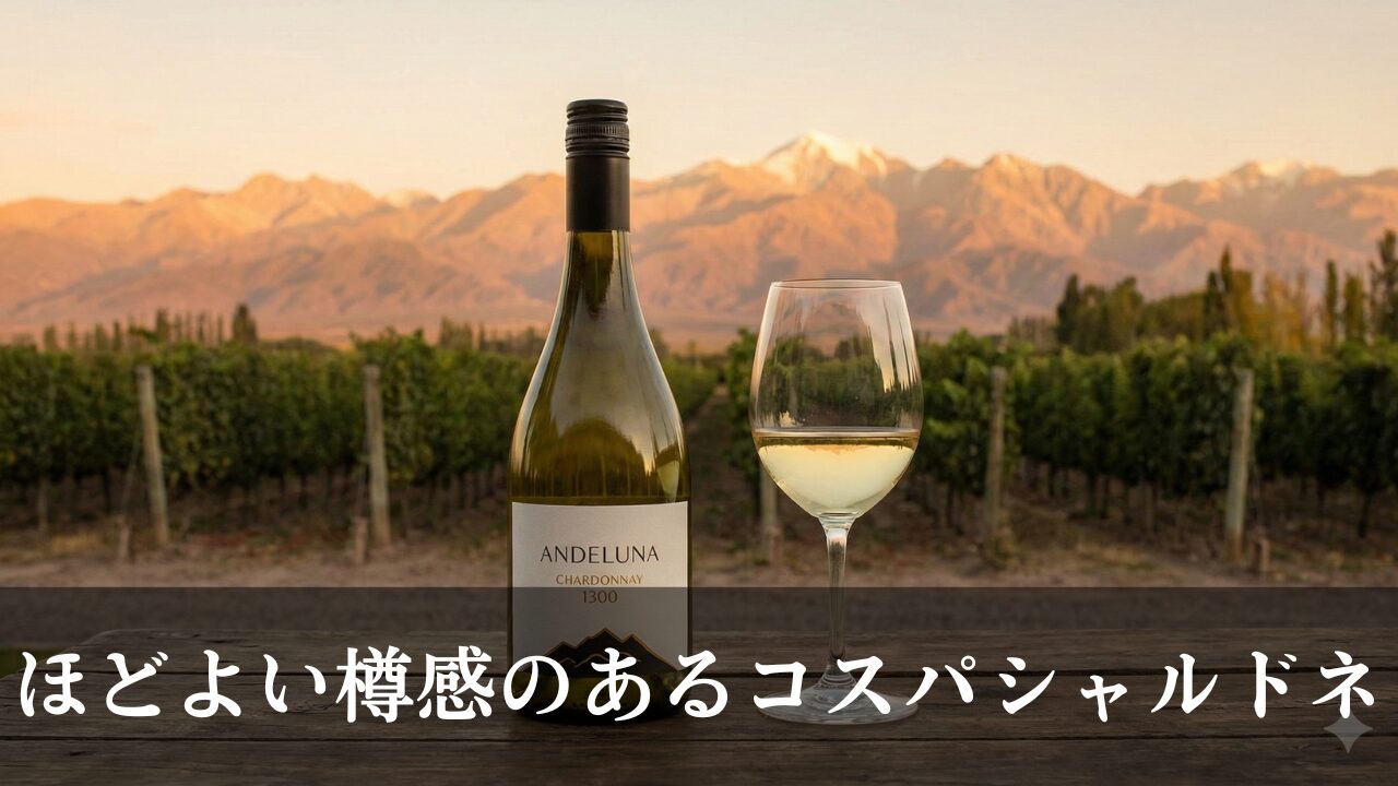 アンデルーナ・シャルドネ　夕日　畑