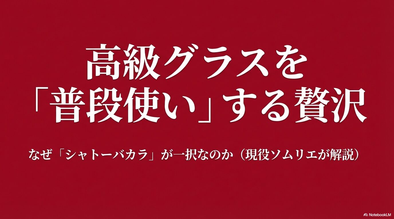高級グラスを「普段使い」する贅沢。なぜシャトーバカラが一択なのかを現役ソムリエが解説するタイトル画像