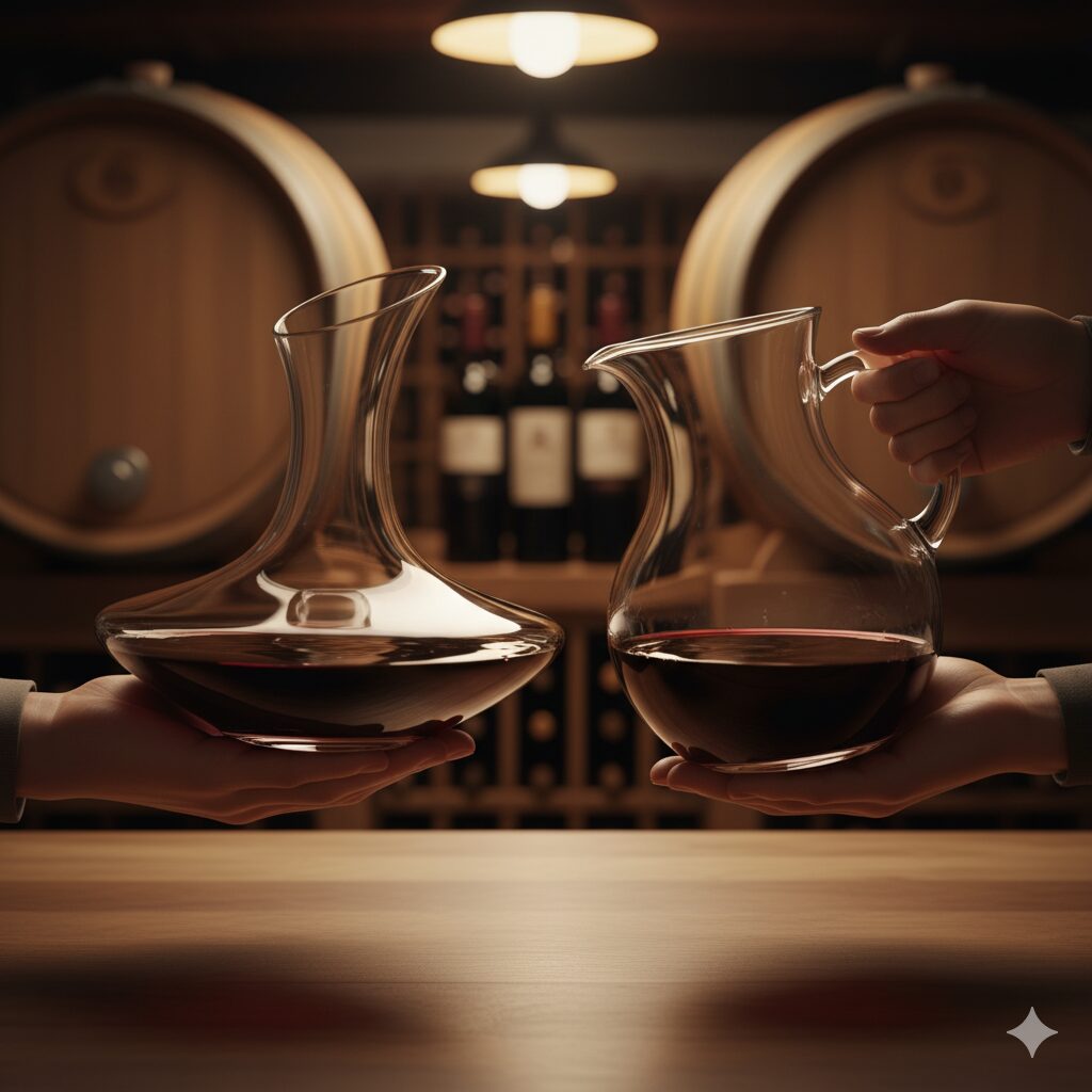 ピッチャーとの違いは取っ手と注ぎ口