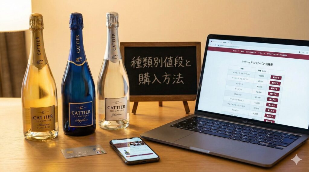 キャティア シャンパンの種類別値段と購入方法