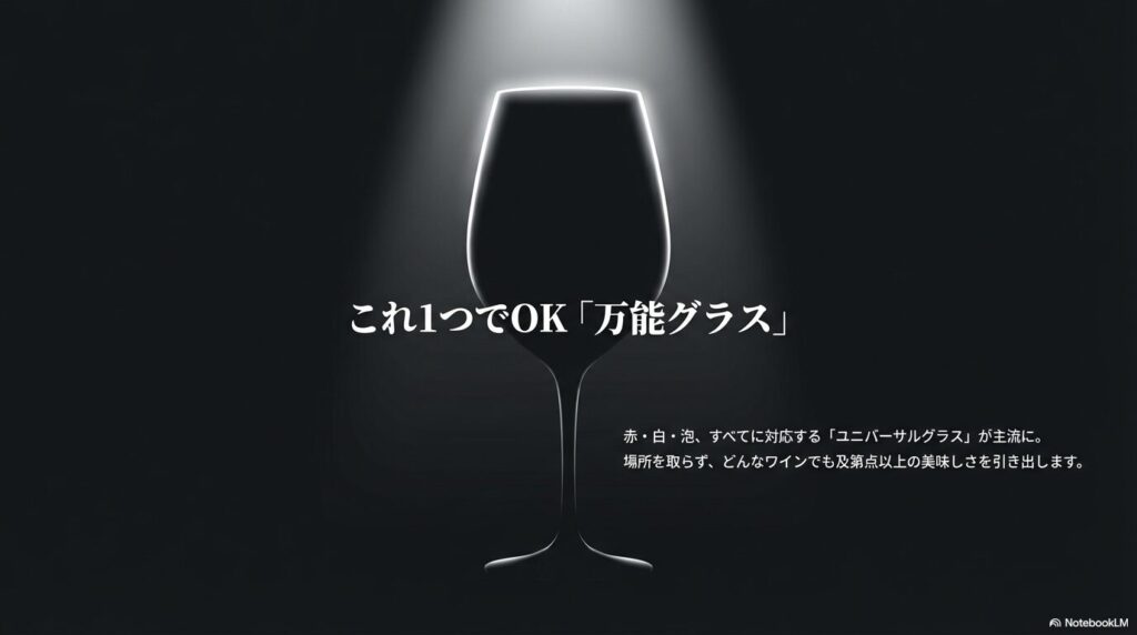 1つで全てのワインに対応できるユニバーサルグラスの解説