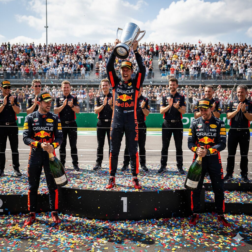 F1でシャンパンをかけるのはどういう意味？