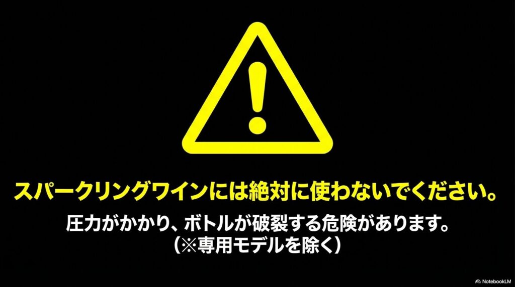 コラヴァンをスパークリングワインに使うとボトル破裂の危険がある