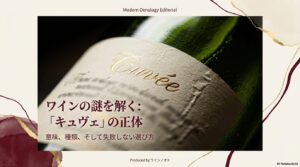 ワインの謎を解く「キュヴェ」の正体。意味、種類、失敗しない選び方を解説するプレゼンスライドの表紙。