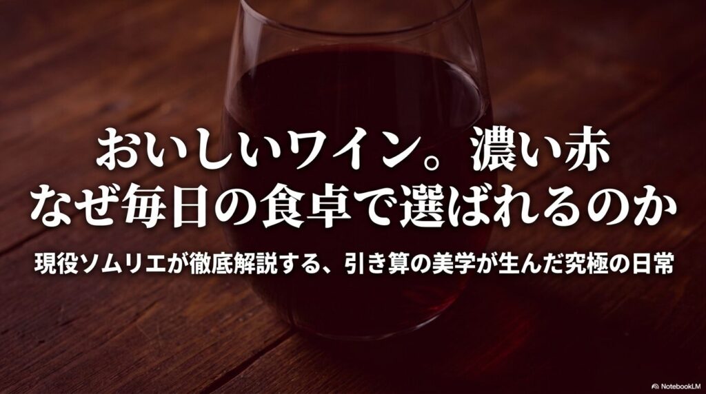 サントリーの「おいしいワイン。濃い赤」が毎日の食卓で選ばれる理由を現役ソムリエが徹底解説