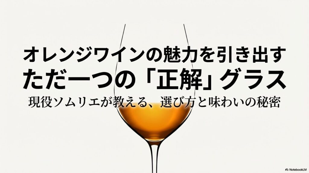 オレンジワインの魅力を引き出すただ一つの正解グラスと選び方