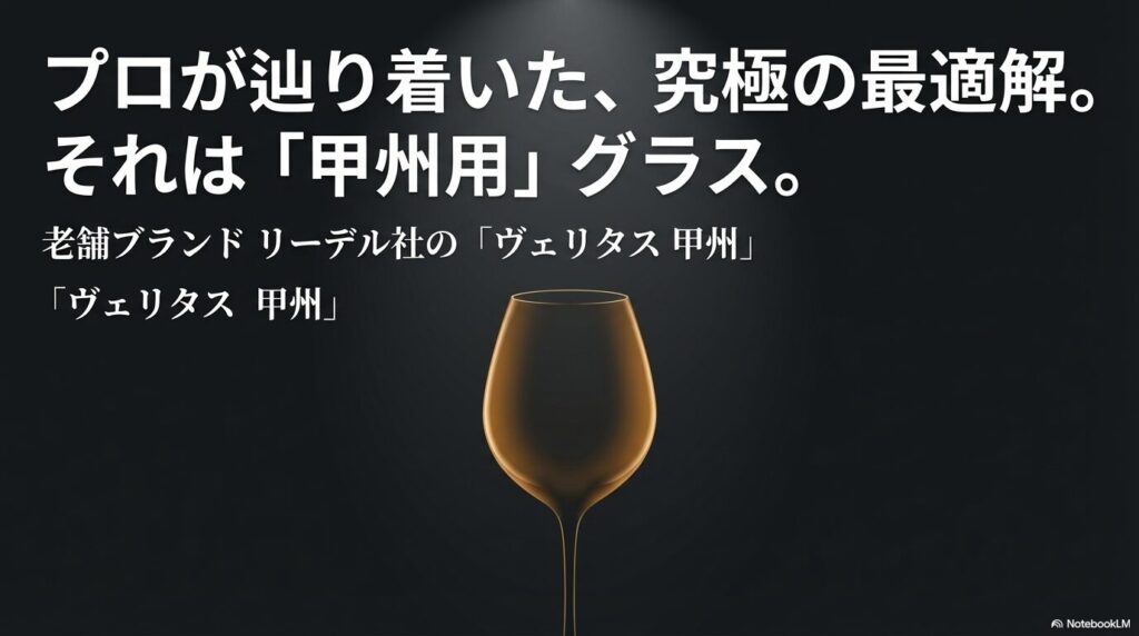 プロが辿り着いた究極の最適解、リーデル社のヴェリタス甲州グラス