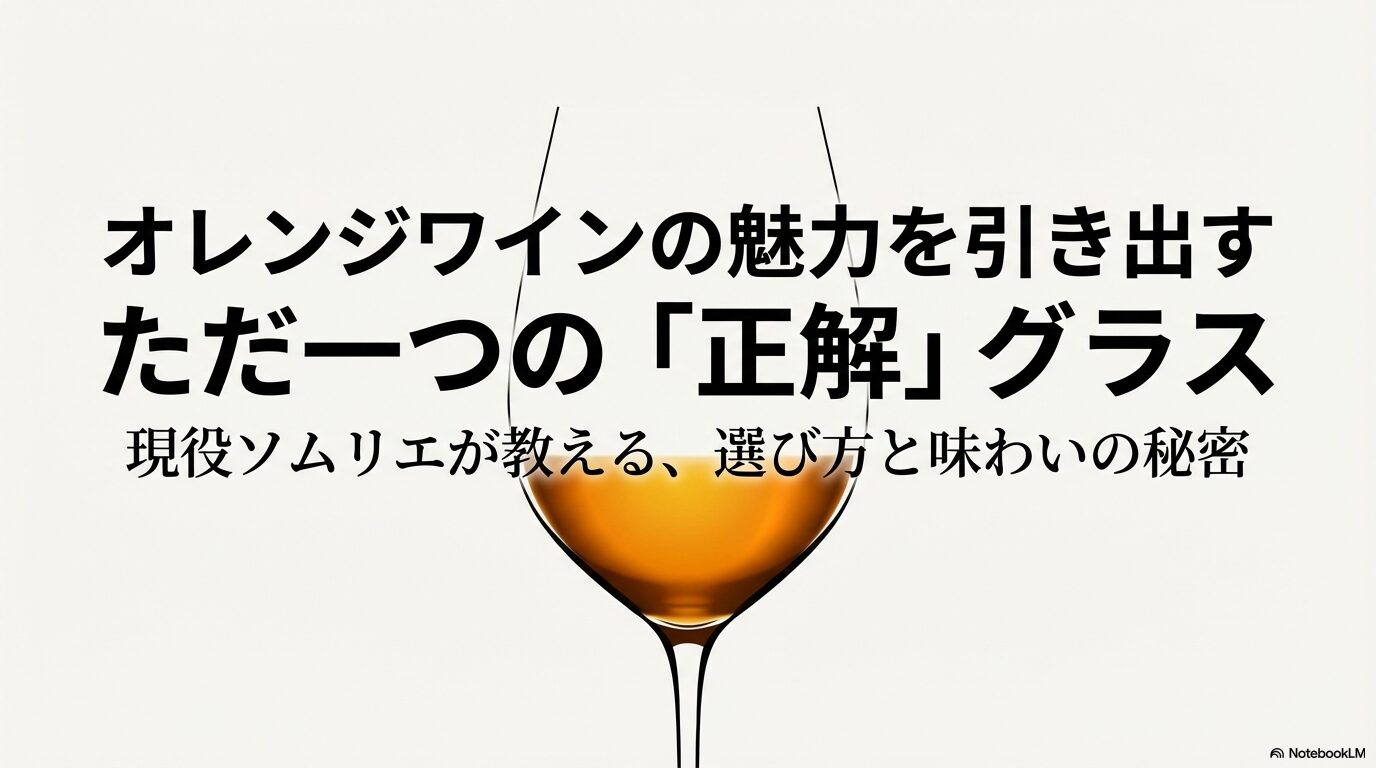 オレンジワインの魅力を引き出すただ一つの正解グラスと選び方