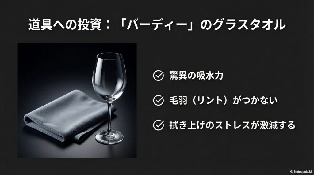 驚異の吸水力で毛羽がつかないBIRDY(バーディー)のグラスタオル