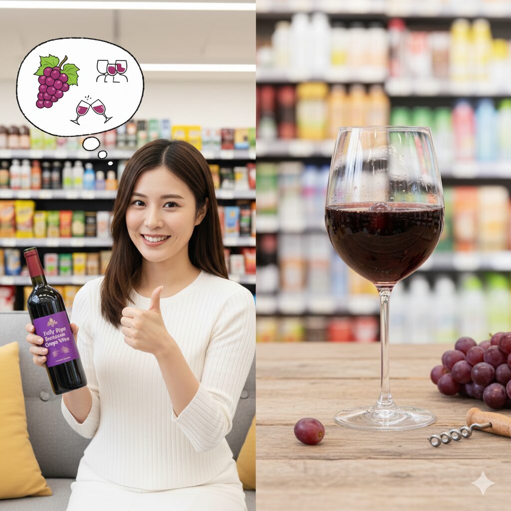 「完熟ぶどうのおいしいワイン」はまずいという評判と売ってる場所を調査