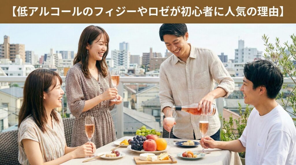 低アルコールのフィジーやロゼが初心者に人気の理由