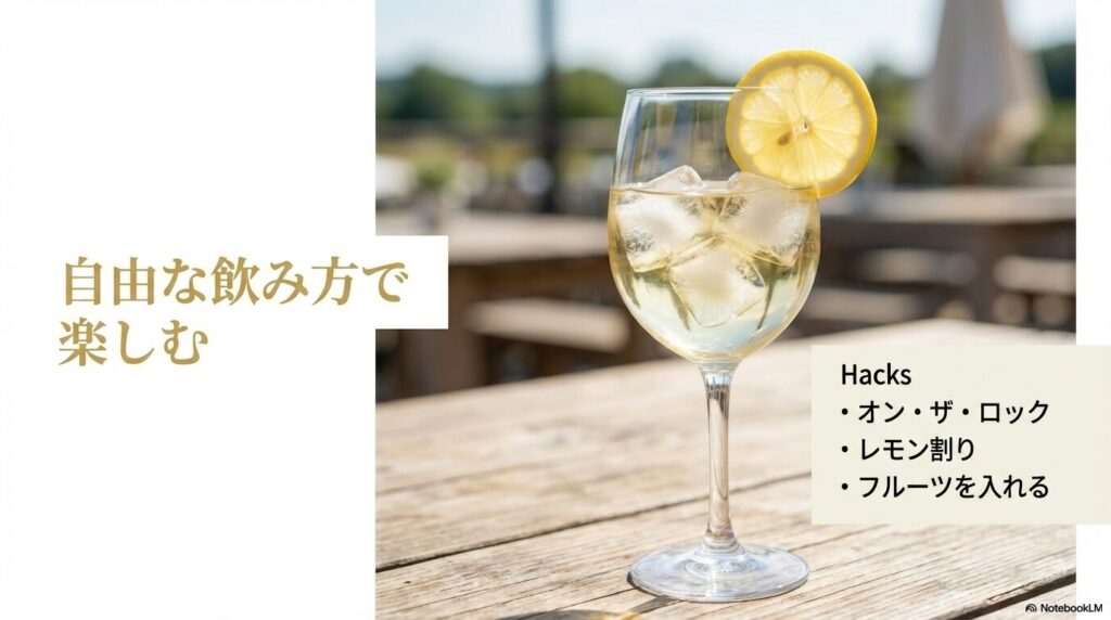 オン・ザ・ロック、レモン割り、フルーツ投入など、マドンナをより自由に楽しむためのアレンジ方法