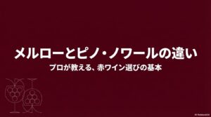 メルローとピノ・ノワールの違い プロが教える、赤ワイン選びの基本