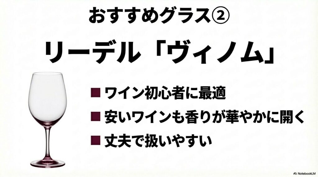 ワイン初心者にも最適で安いワインの香りも華やかに開くリーデルの丈夫なグラス「ヴィノム」