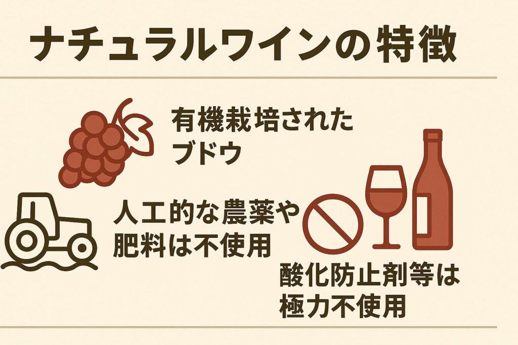 ナチュラルワインとは化学肥料や化学薬品を使っていないワイン