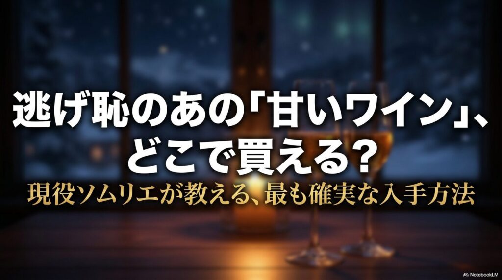 逃げ恥の甘いワインはどこで買える？現役ソムリエが教える確実な入手方法