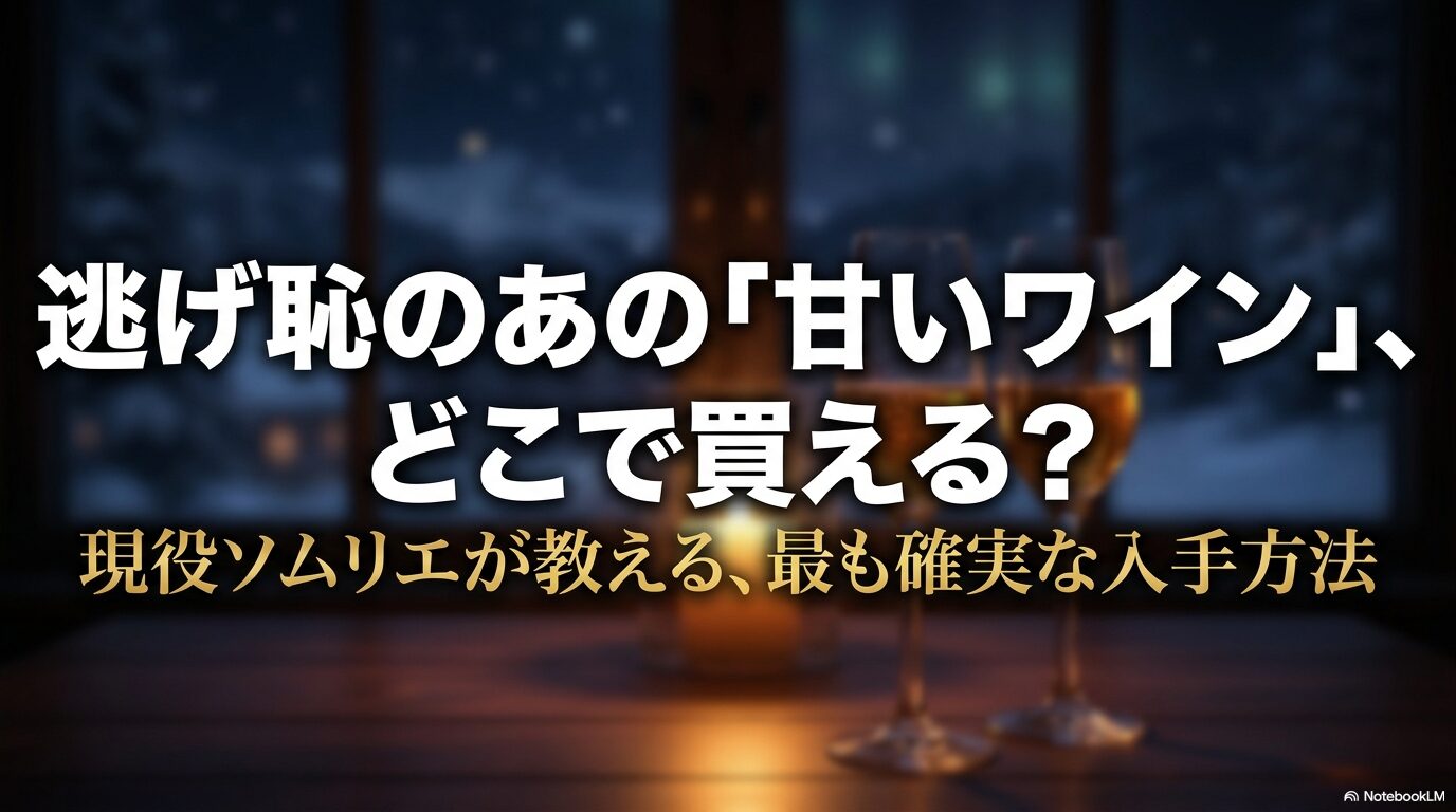 逃げ恥の甘いワインはどこで買える?現役ソムリエが教える確実な入手方法