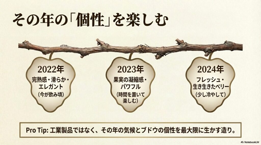 2022年から2024年の気候とブドウによる味の変化