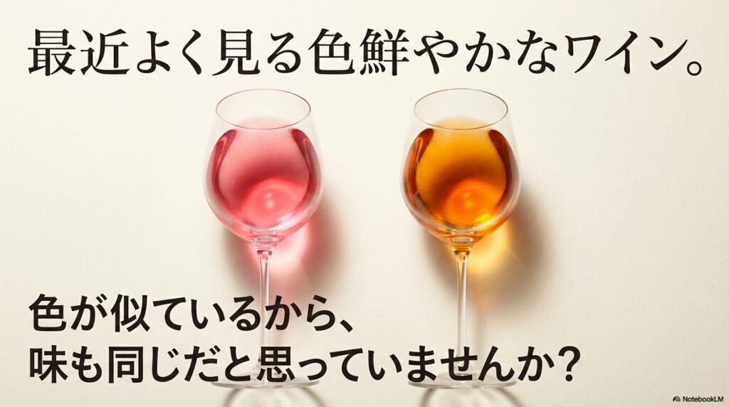 最近よく見る色鮮やかなワイン。色が似ているから、味も同じだと思っていませんか？