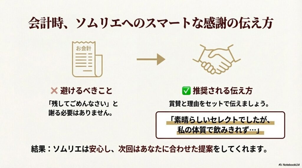 会計時に伝える！ソムリエへのスマートな感謝術