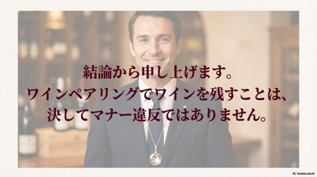 ワインを残すのはマナー違反？ソムリエの意外な本音