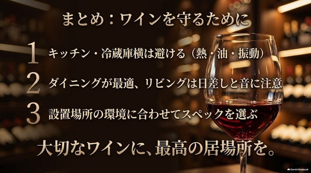 キッチンを避け環境に合わせてセラーを選ぶためのまとめ