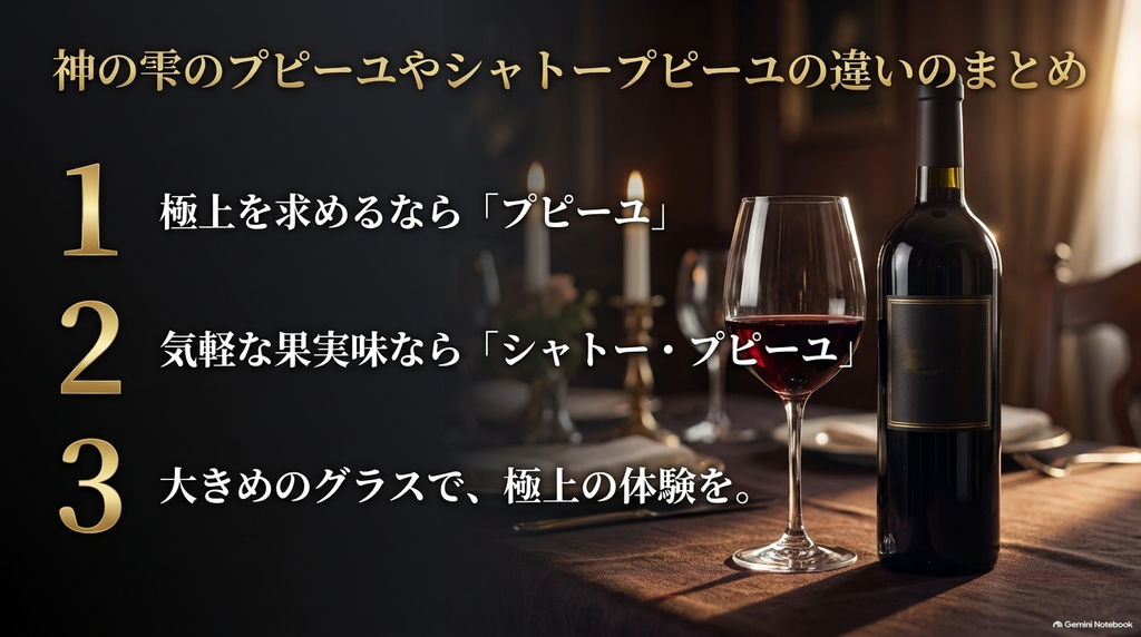極上のプピーユと気軽なシャトープピーユの違いや楽しみ方のまとめ