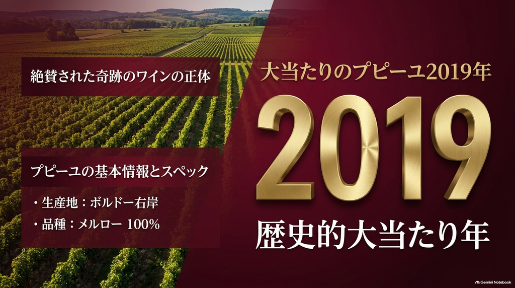 奇跡のワインの正体、大当たりの2019年、基本情報とスペック