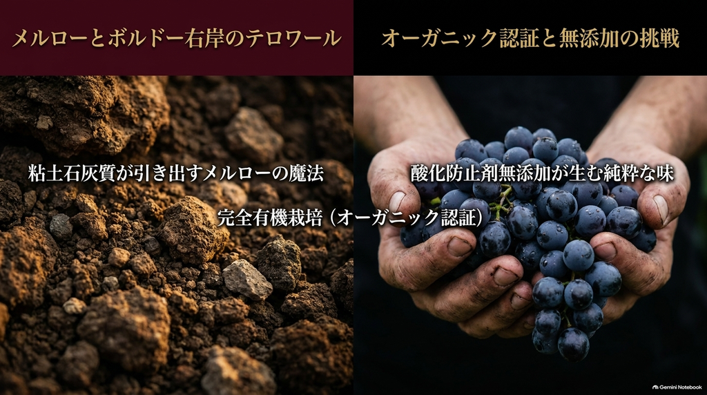 粘土石灰質が引き出すメルローの魅力と有機栽培・無添加への挑戦