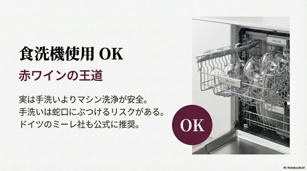 リーデルが推奨する食洗機(ミーレ)での安全な洗浄方