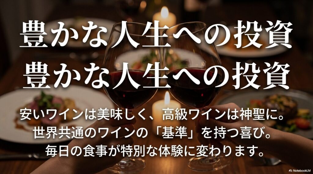 毎日の食事を特別な体験に変える、世界共通のワインの基準を持つ喜び