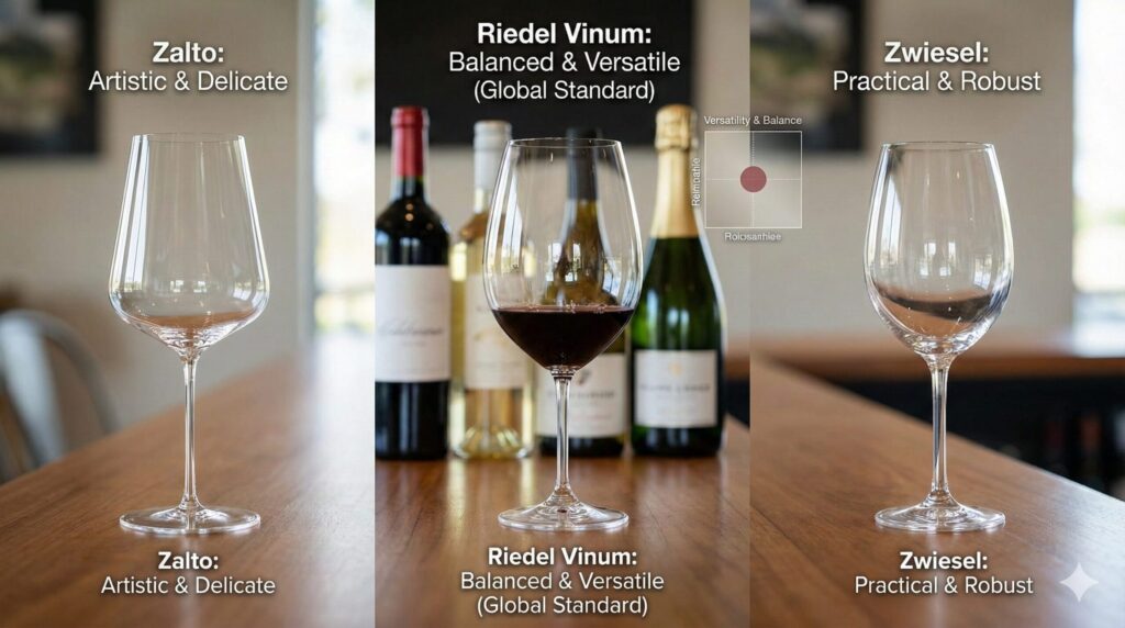 ザルトやツヴィーゼルのグラスと比較した際の汎用性