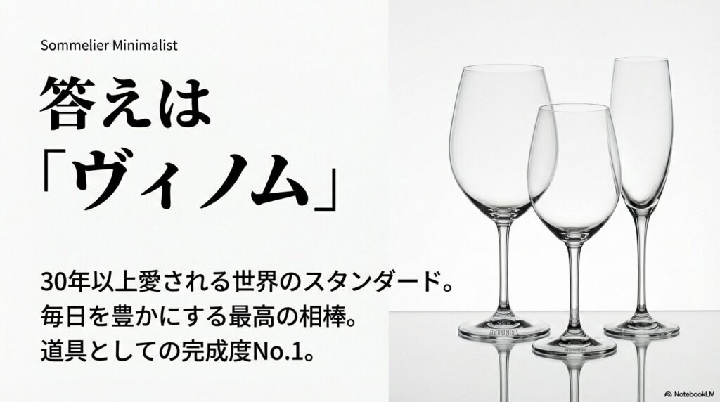 30年以上愛される世界のスタンダード、リーデル・ヴィノムの完成度