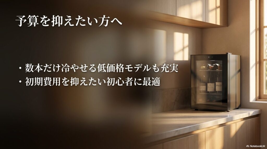予算を抑えたい方へ。数本だけ冷やせる低価格モデルは初期費用を抑えたい初心者に最適