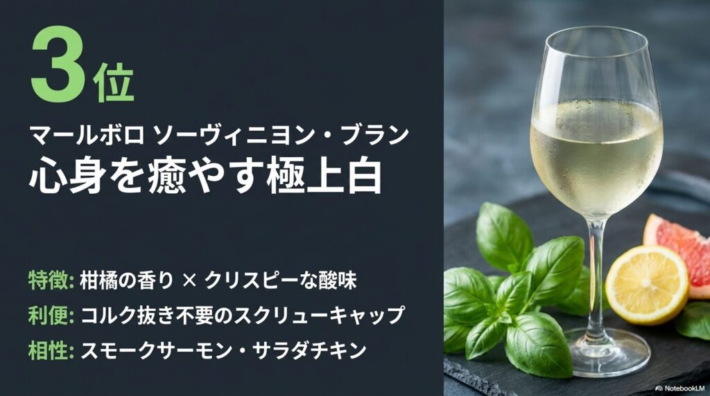 爽やかな柑橘香が特徴のマールボロ産ソーヴィニヨン・ブラン