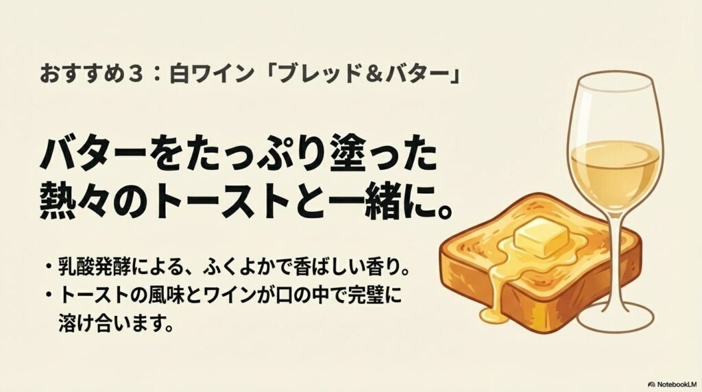 ブレッドアンドバターのワインと熱々トーストの完璧なペアリング