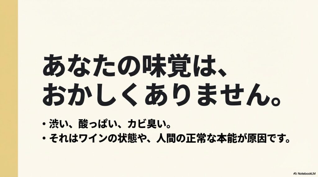 ワインがまずいと感じる本当の理由