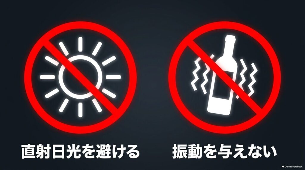 ワインを劣化させないための注意点(直射日光を避ける・振動を与えない)