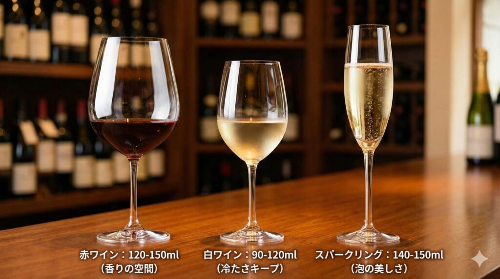 赤・白・泡の種類別！おいしく味わうための量