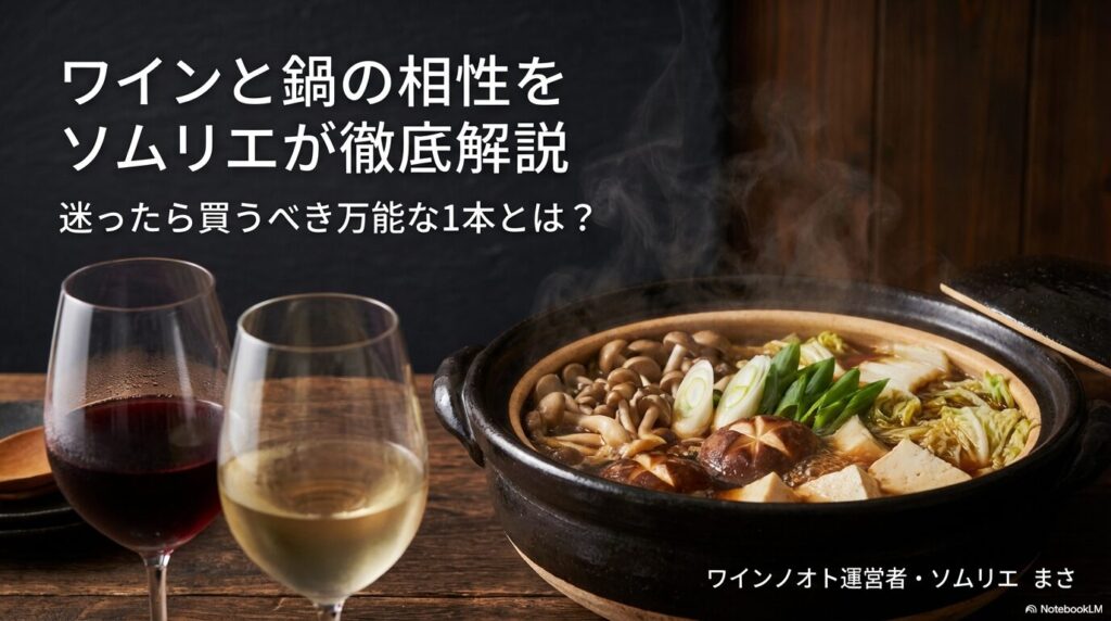 ソムリエまさによる「ワインと鍋の相性」スライド表紙