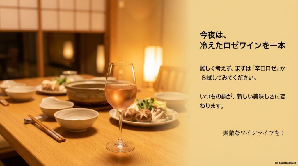 素敵なワインライフを願う結びのスライド