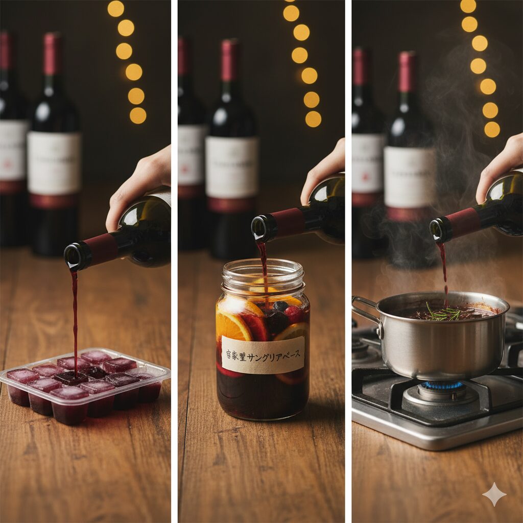 料理用赤ワインなど飲みきる工夫