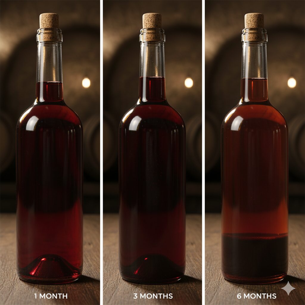 1ヶ月・3ヶ月・半年経過したワインの状態