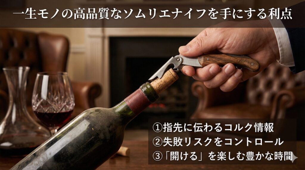一生モノの高品質なソムリエナイフを手にする利点