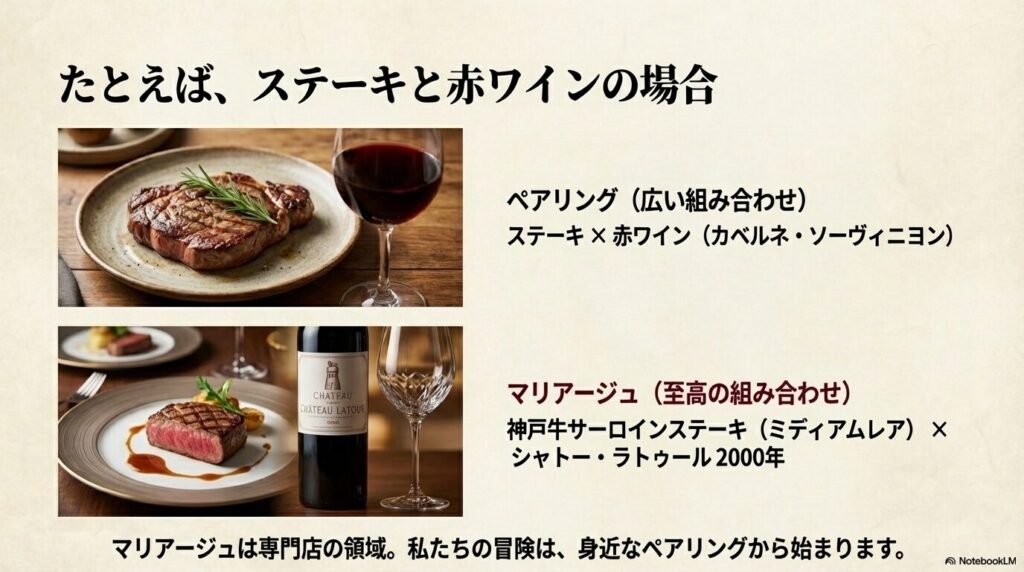 ステーキと赤ワイン　マリアージュとペアリング