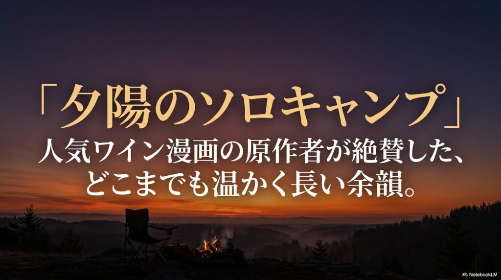 「夕陽のソロキャンプ」人気ワイン漫画の原作者が絶賛した、どこまでも温かく長い余韻