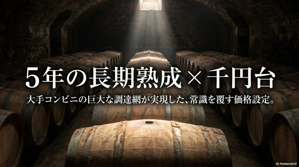 5年の長期熟成×千円台。大手コンビニの巨大な調達網が実現した、常識を覆す価格設定